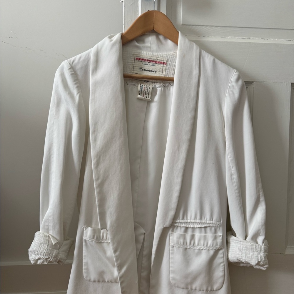 Anthro White Spring Blazer